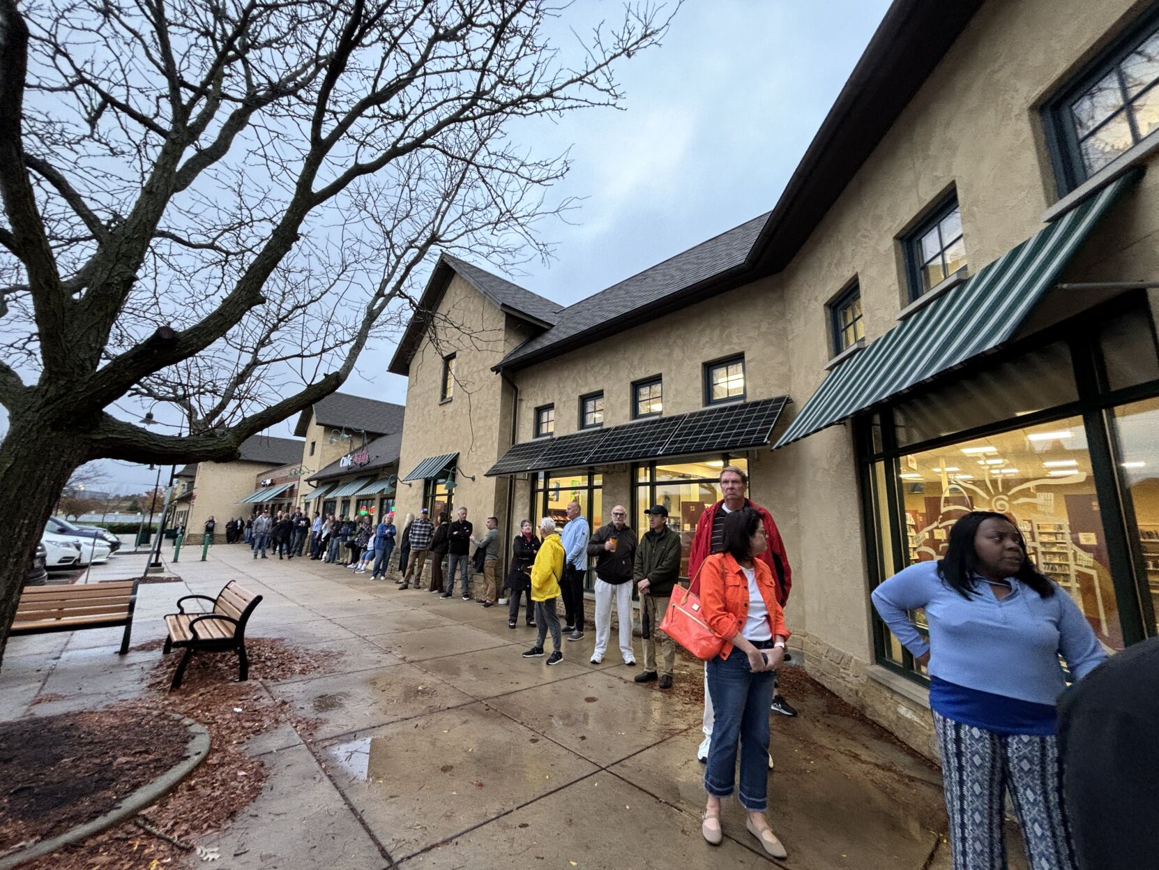 Long line at library